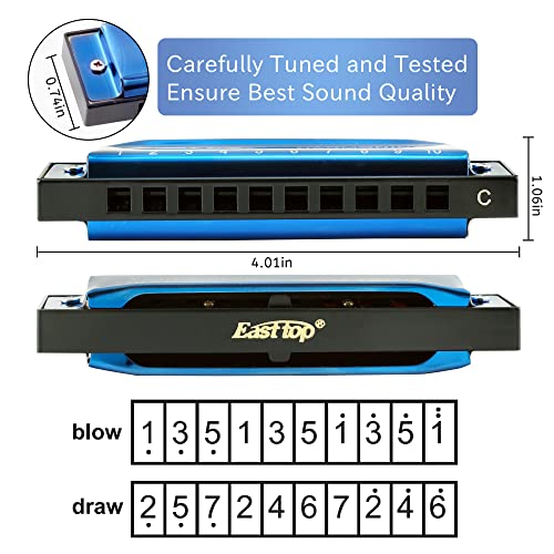Harmonica Key of C, 10 Holes 20 Tones Mouth Organ a7