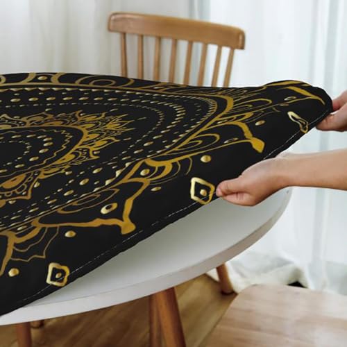 Multicolor Tartan Fitted Round Tablecloth 45-50 Inch A7