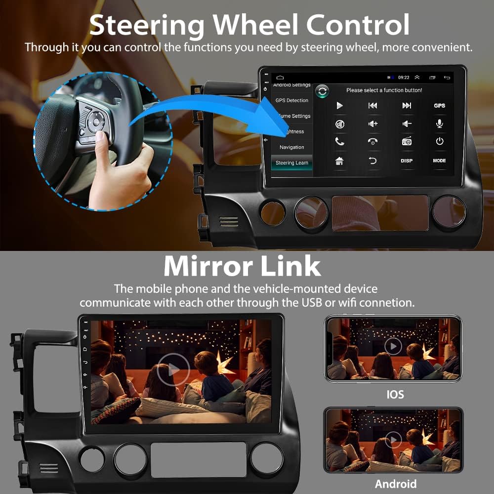 Car Stereo 10.1 Inch Touch Screen Radio with Navigation Bluetooth Fm7