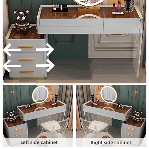 Acrylic Vanity Desk with LED Mirror and Chair 7k