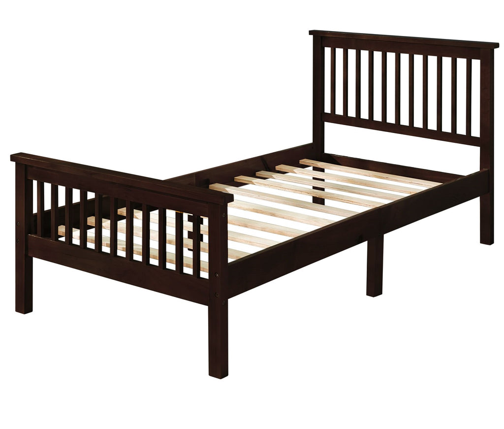 Twin Bed Frame with Headboard and Slat Support a7