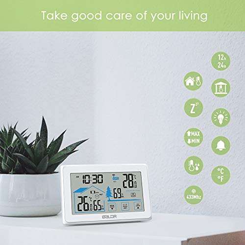 Wireless Indoor Outdoor Thermometer Hygrometer Touch Screen Digital Weather Station A7