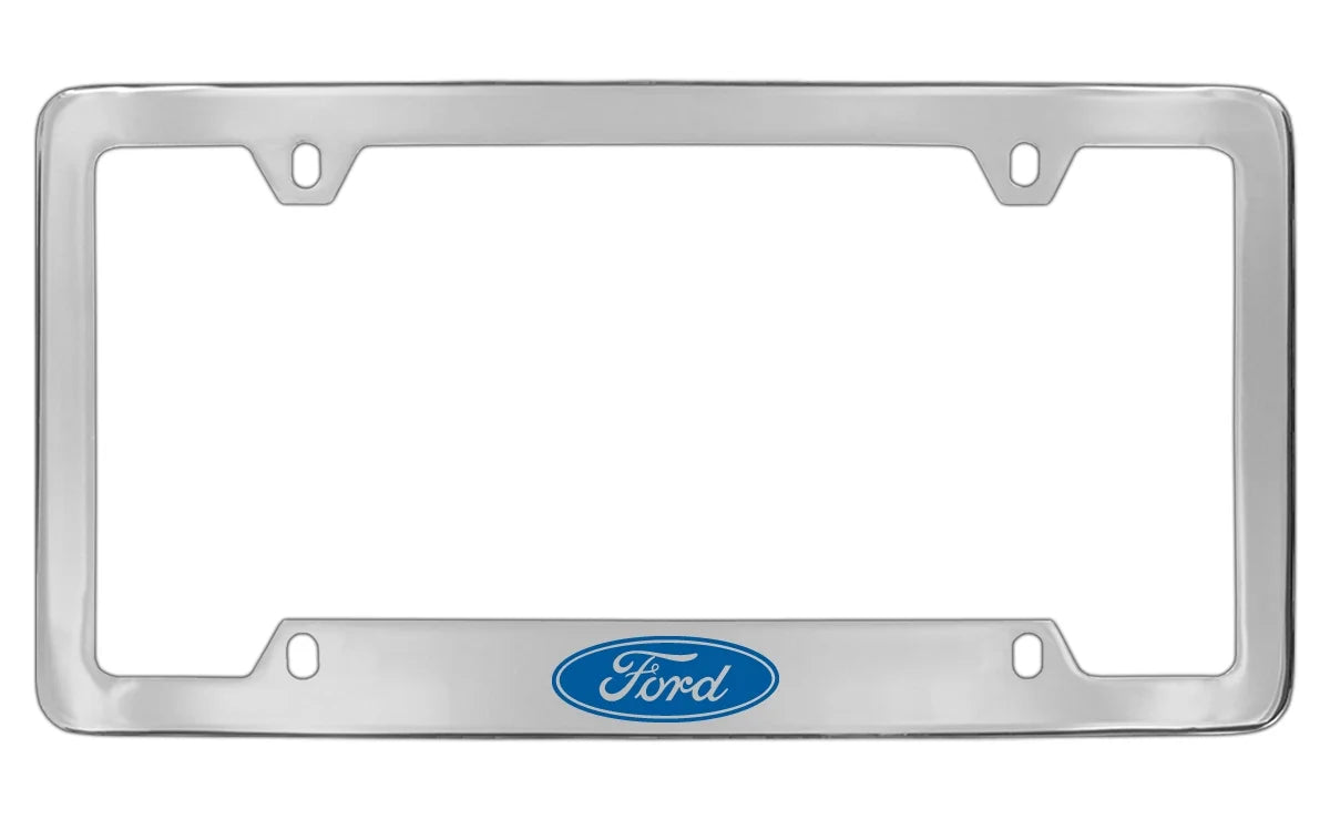 Ford Logo Chrome License Plate Frame Holder