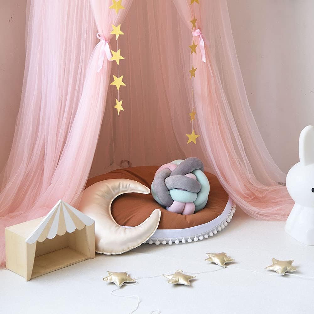 Bed Canopy Round Lace Mosquito Net Play Tent Hanging Decoration Pink Small k7