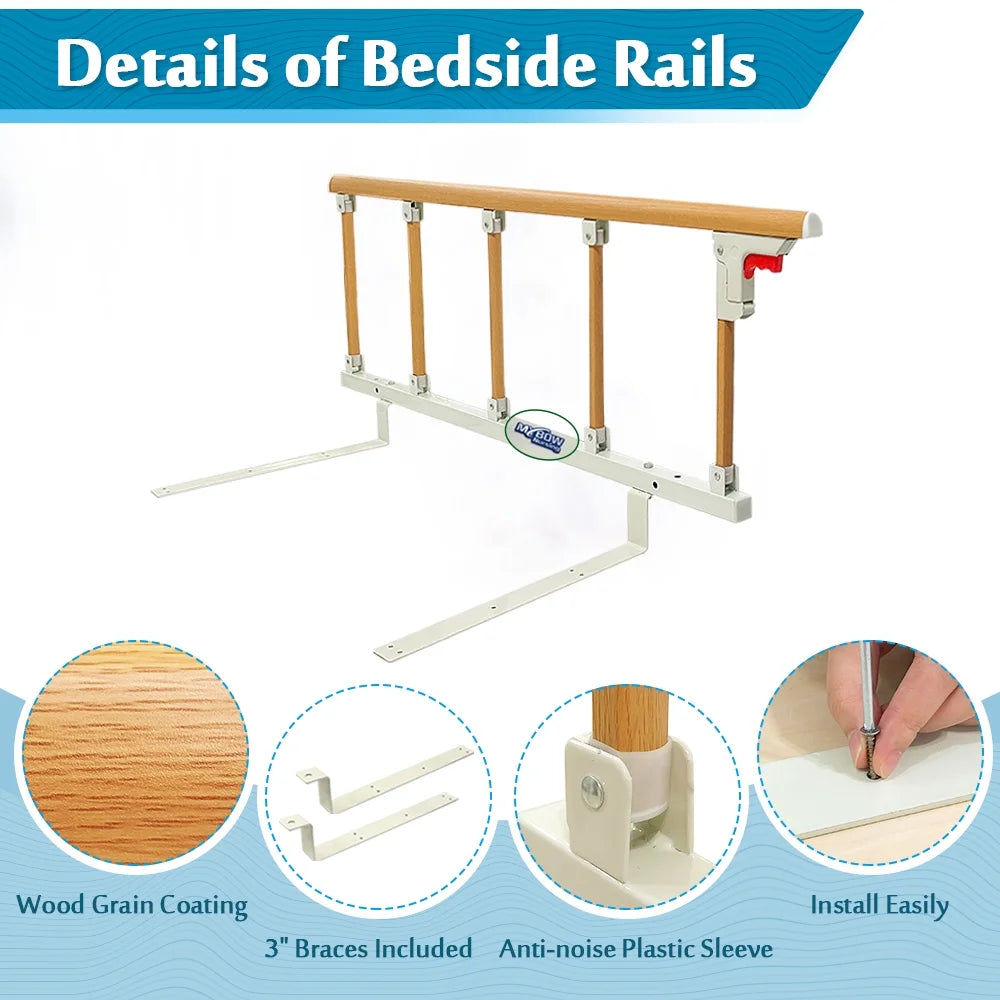 Bed Rail for Elderly Adults Safety Handle Fold Down 47x18 K7m