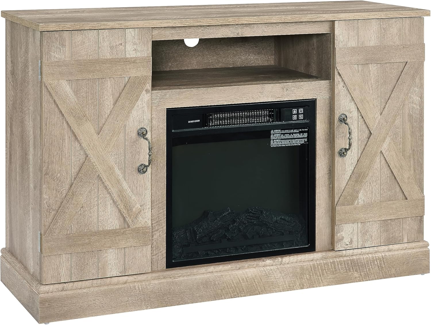 Electric Fireplace TV Stand for Living Room up to 50in Light Gray k7