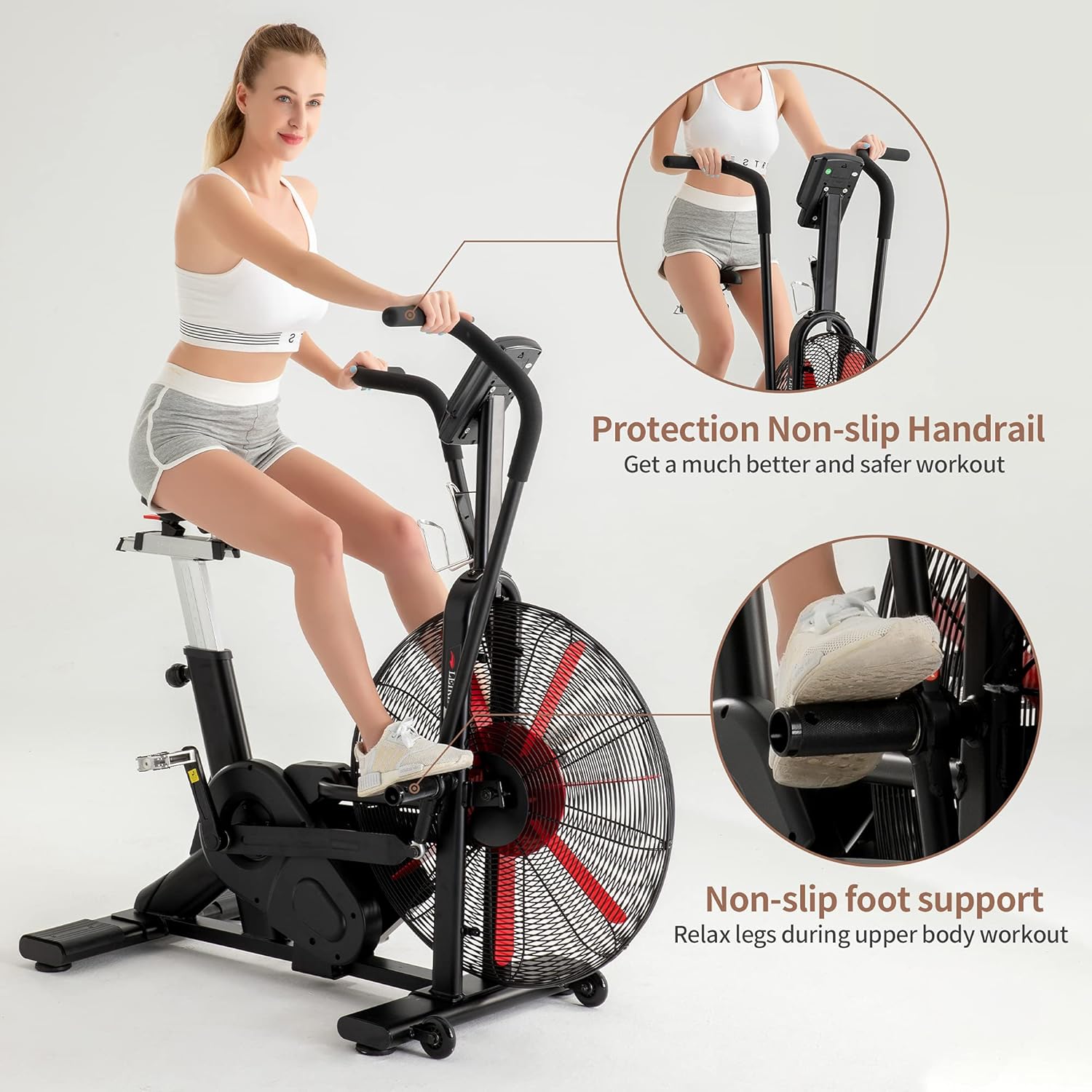 Exercise Bike Indoor Cycling Stationary Bicycle Air Resistance k7p