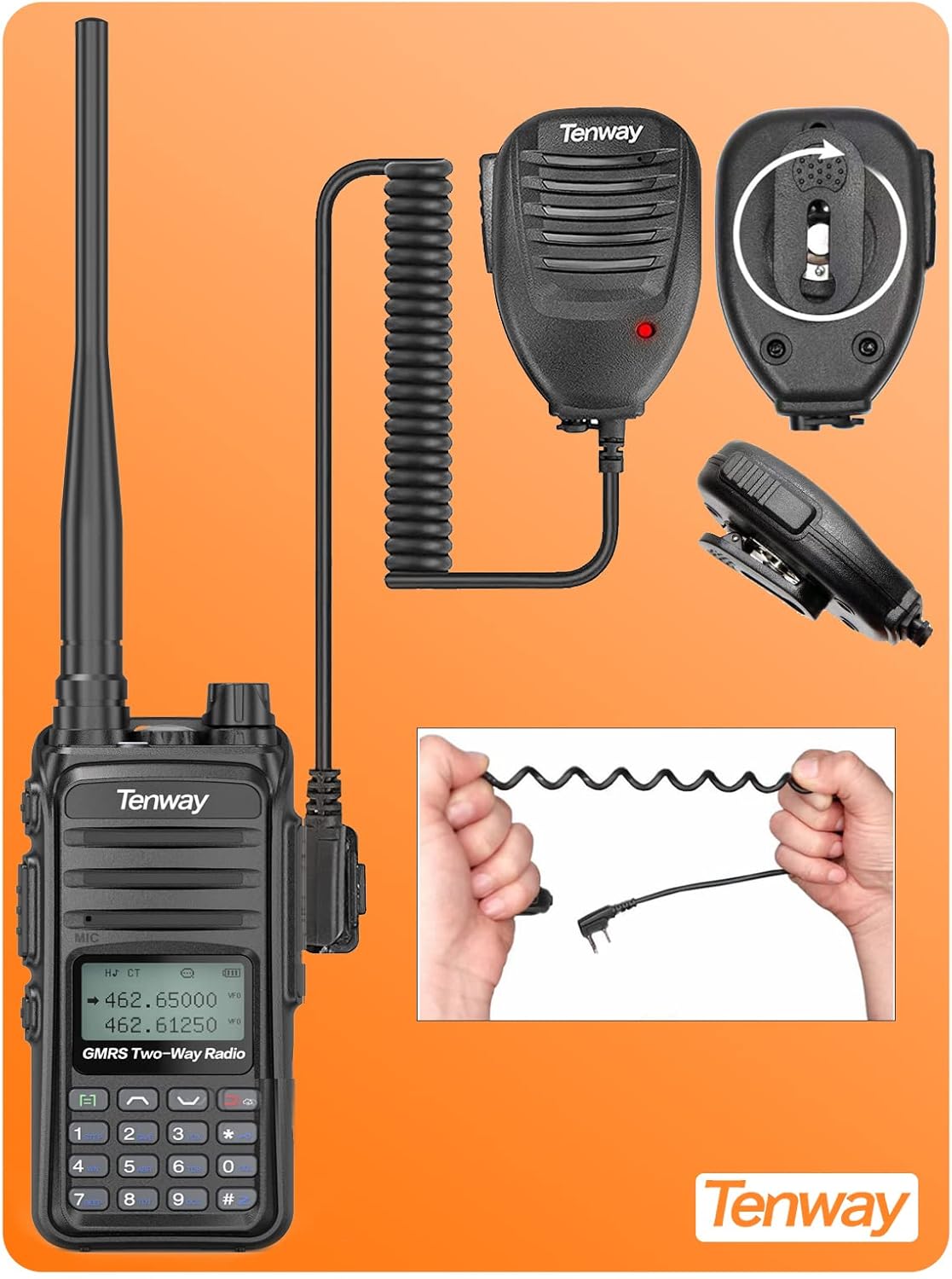 GMRS Radio Handheld 5W Long Range Two Way Repeater Capable a7