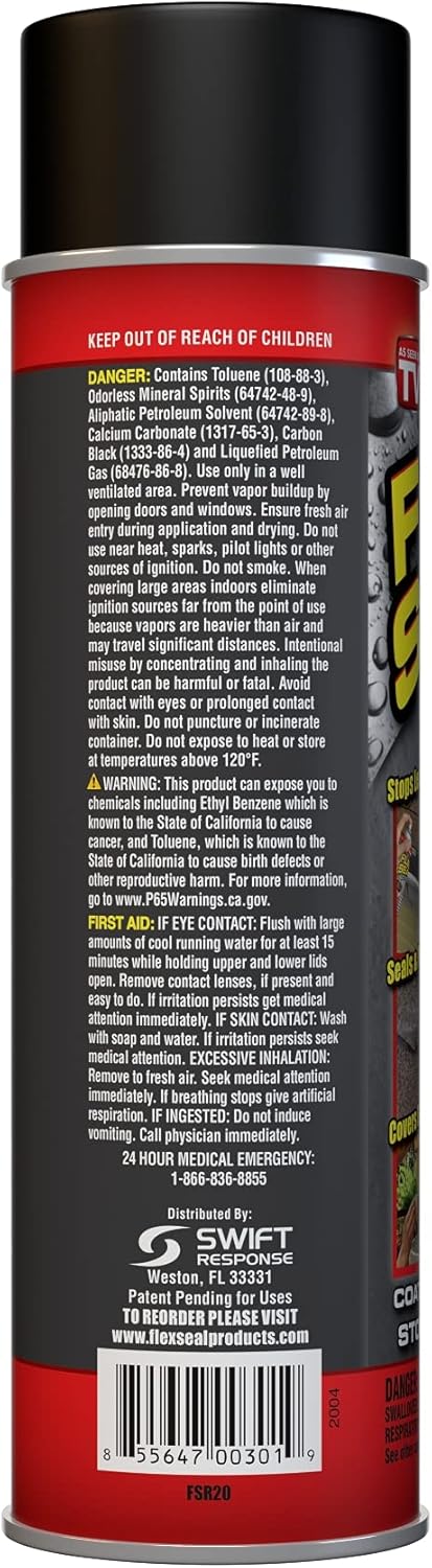 Waterproof Rubber Sealant Spray 14oz 2-Pack Black A7