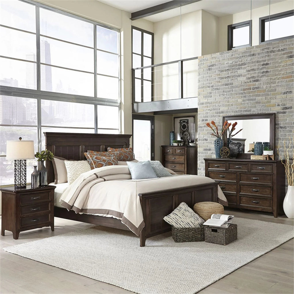 Queen Panel Bedroom Set with 9 Drawer Dresser a7