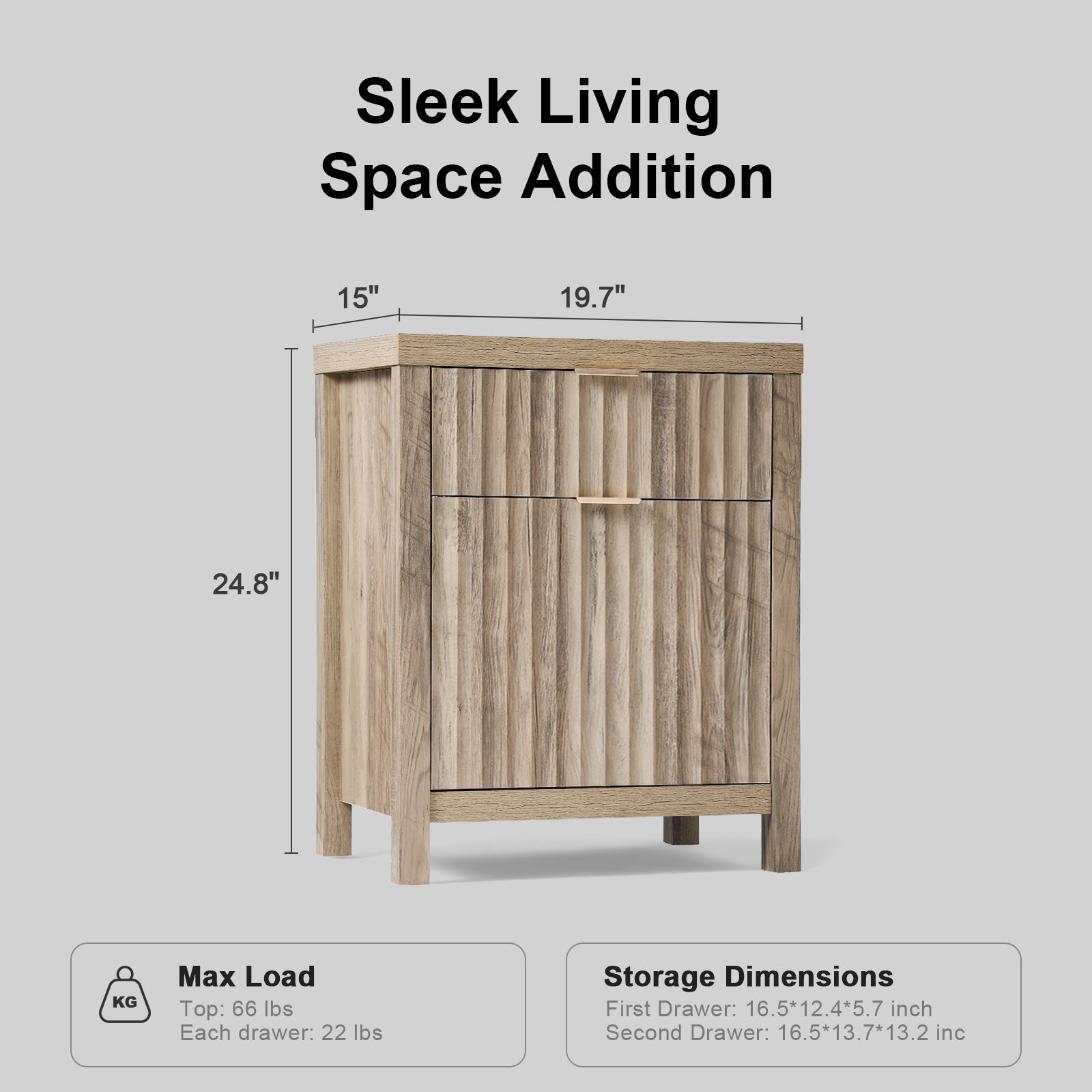 Nightstands with Charging Station and 2 Drawers, Farmhouse Bedside Tables a7k