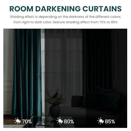 Blackout Velvet Curtains for Living Room Thermal Insulated 2 Panels 52x84 a7