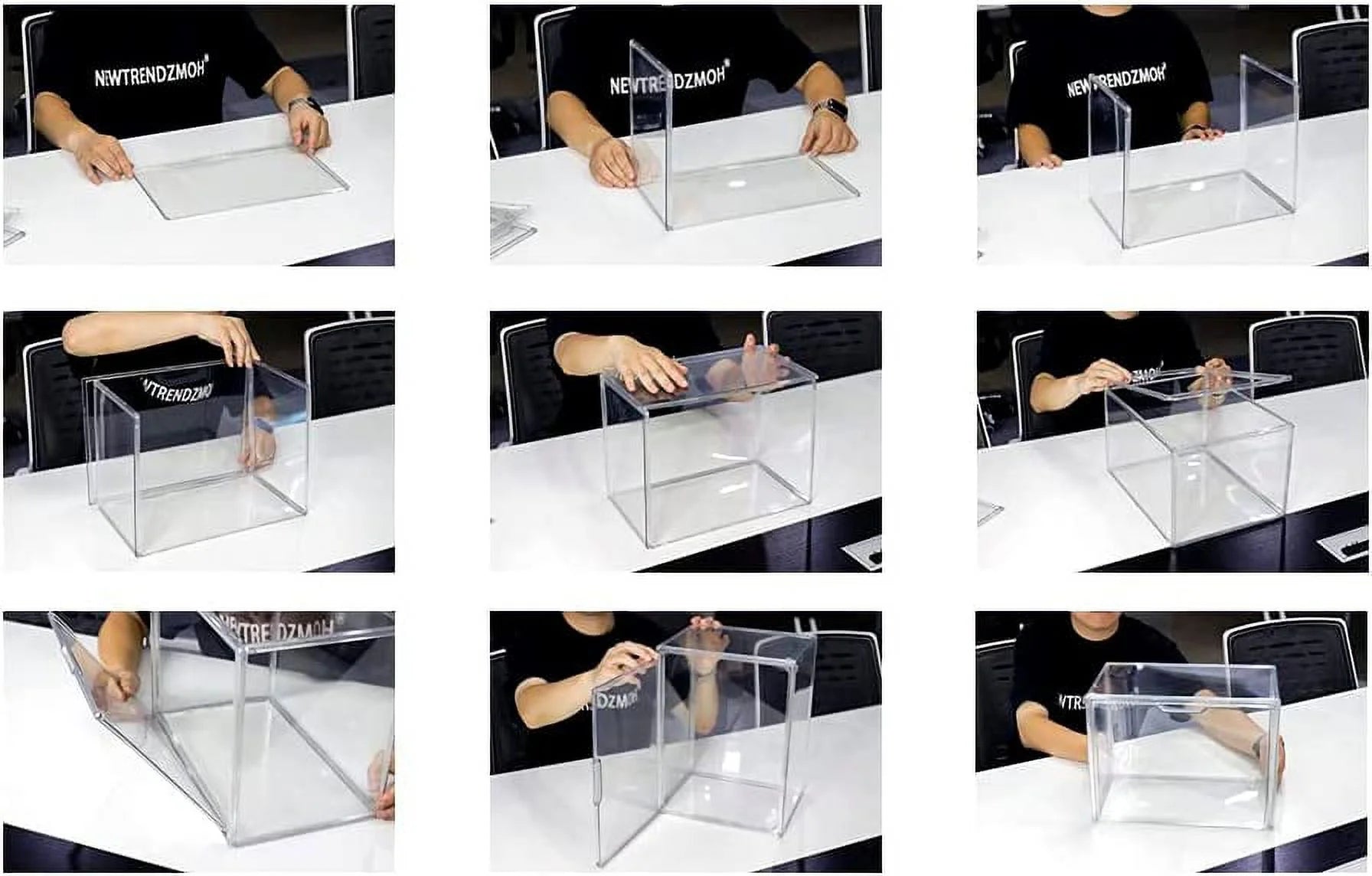 Acrylic Purse Organizer Box with Magnetic Door Stackable Storage Bins A7
