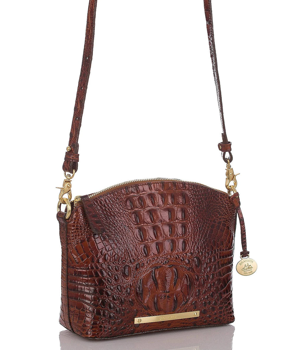 Leather Mini Crossbody Embossed Brown A7