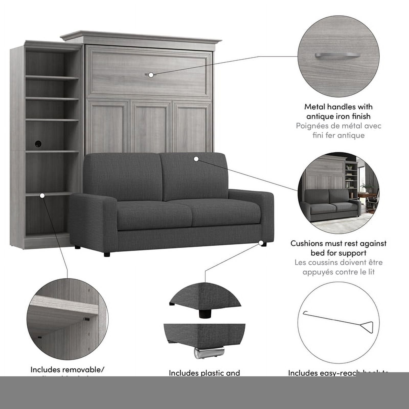 Queen Murphy Bed with Sofa Organizer Gray k7