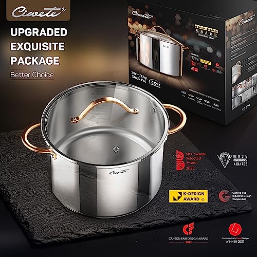 8 Quart Stock Pot with Lid, 3 Ply Stainless Steel k7