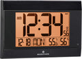 Marathon Large Atomic Wall Clock with Auto Backlight, Calendar, Temperature, and Humidity - Batteries Included - CL030052