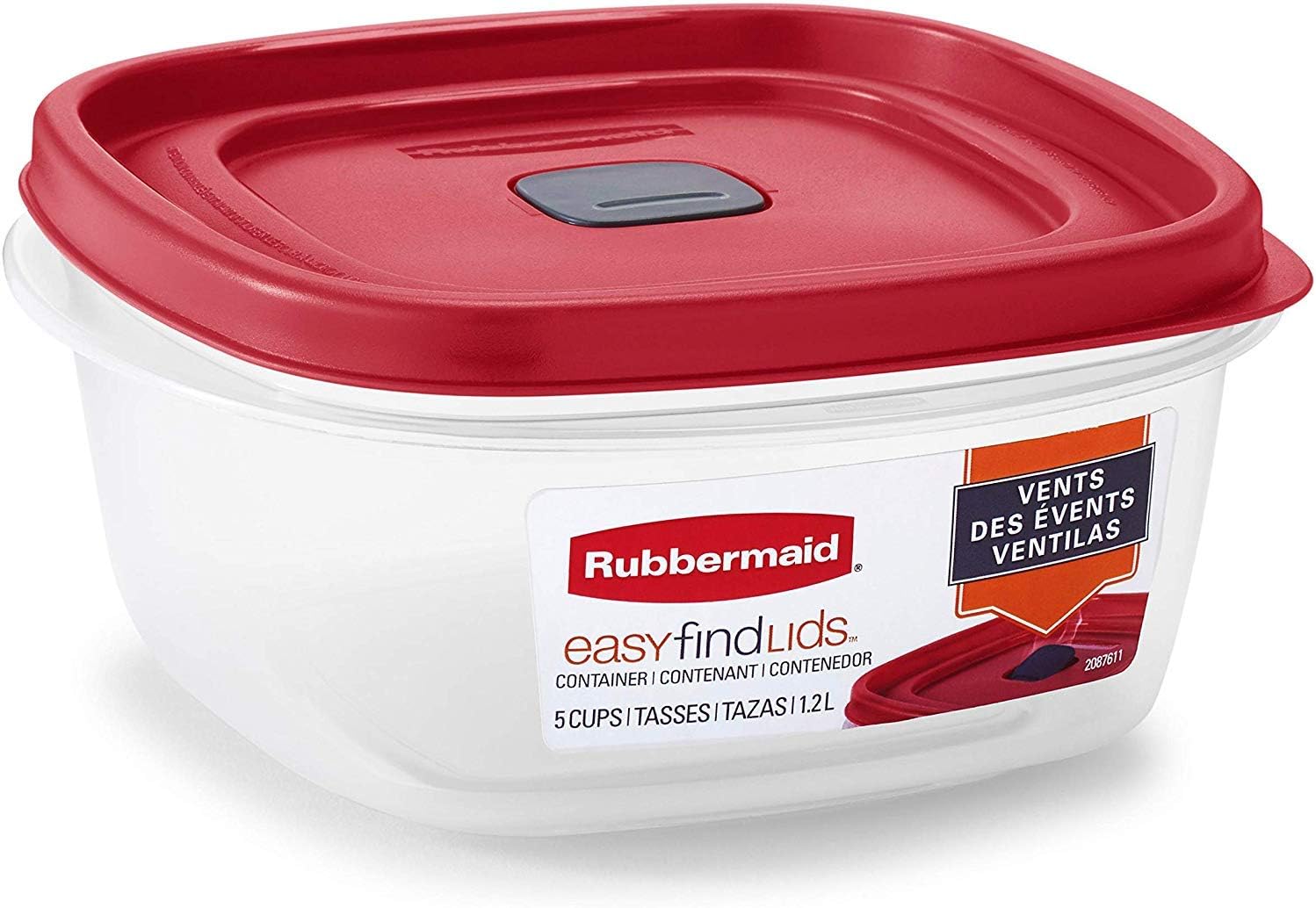 Food Storage Container 5-Cup Pack of 3 Red a7