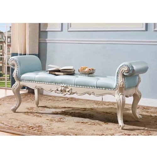 Solid Wood Leather Bed End Bench Ottoman k7