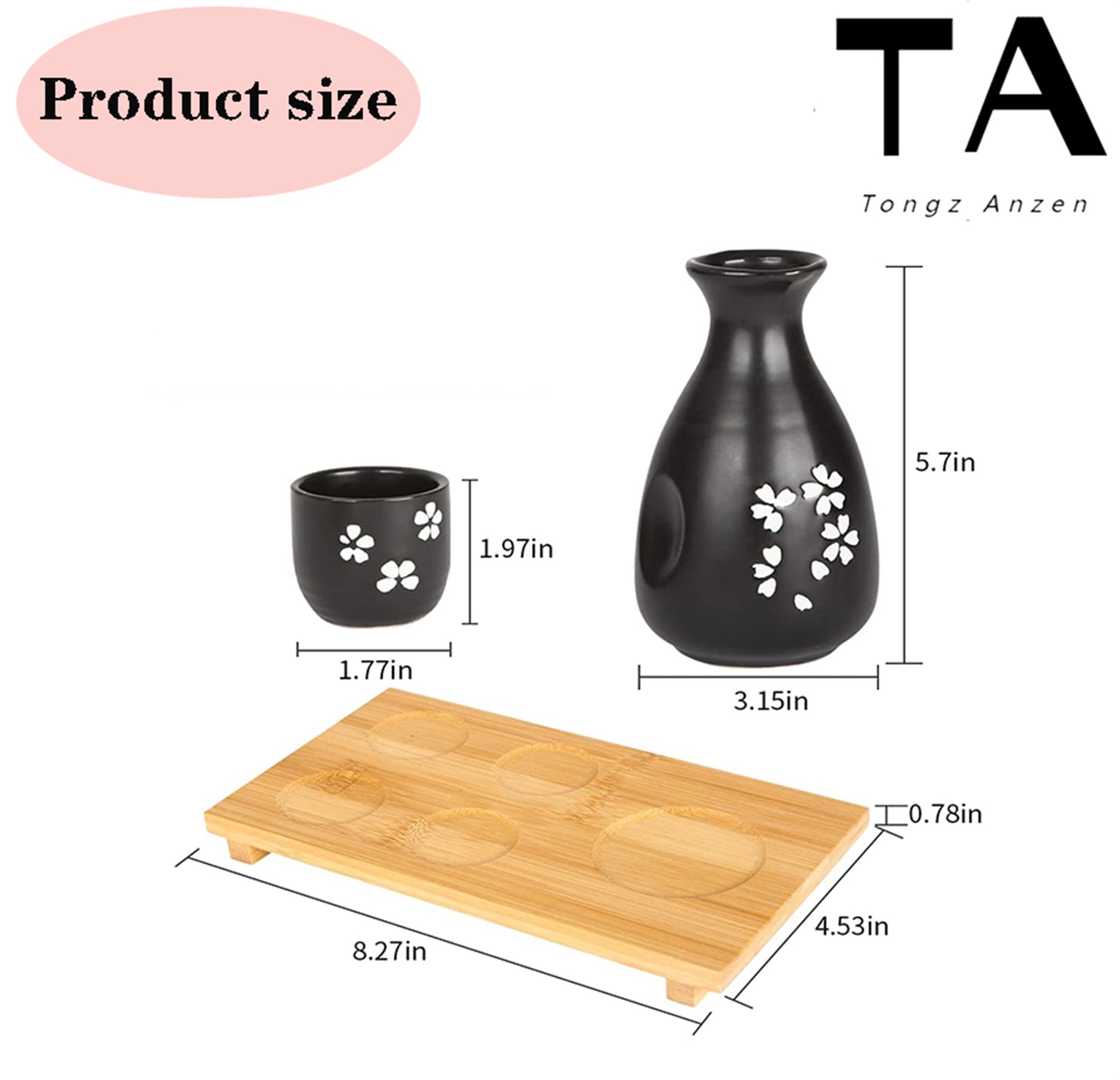 Durable Japanese Sake Ceramic 6pcs Set k7