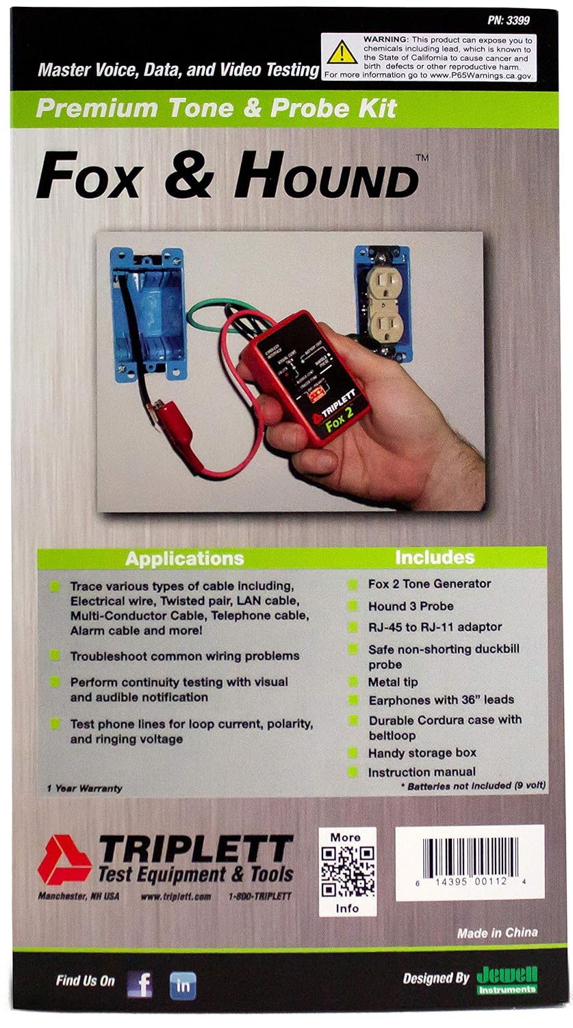 Tone and Probe Wire Trace Cable Test Kit r7K