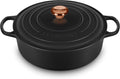 Le Creuset Signature 6.75-quart Round Wide Dutch Oven with Copper Knob (Licorice)