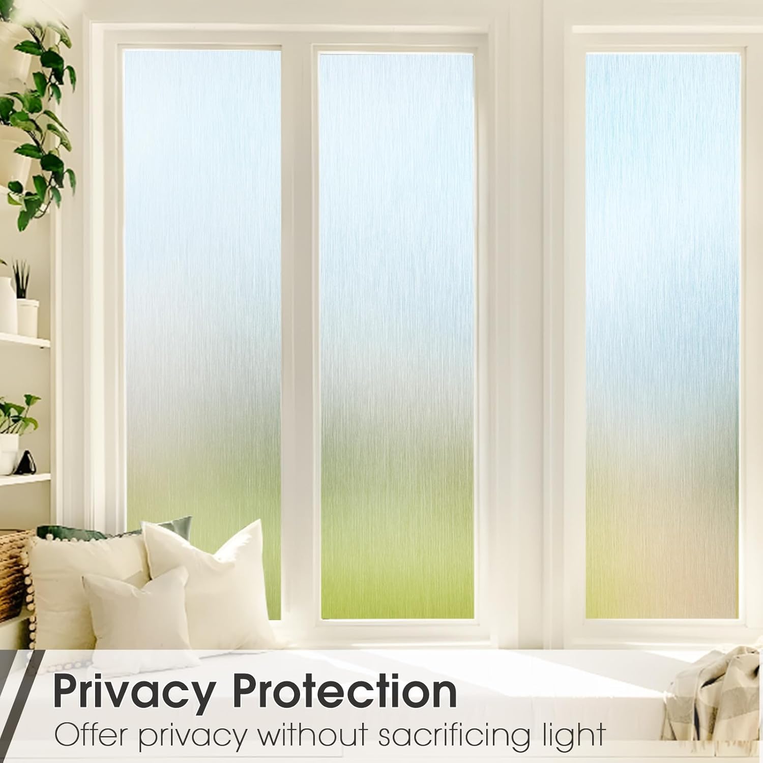 Frosted Window Privacy Film UV Blocking Static Cling 17.5x78.7 a7