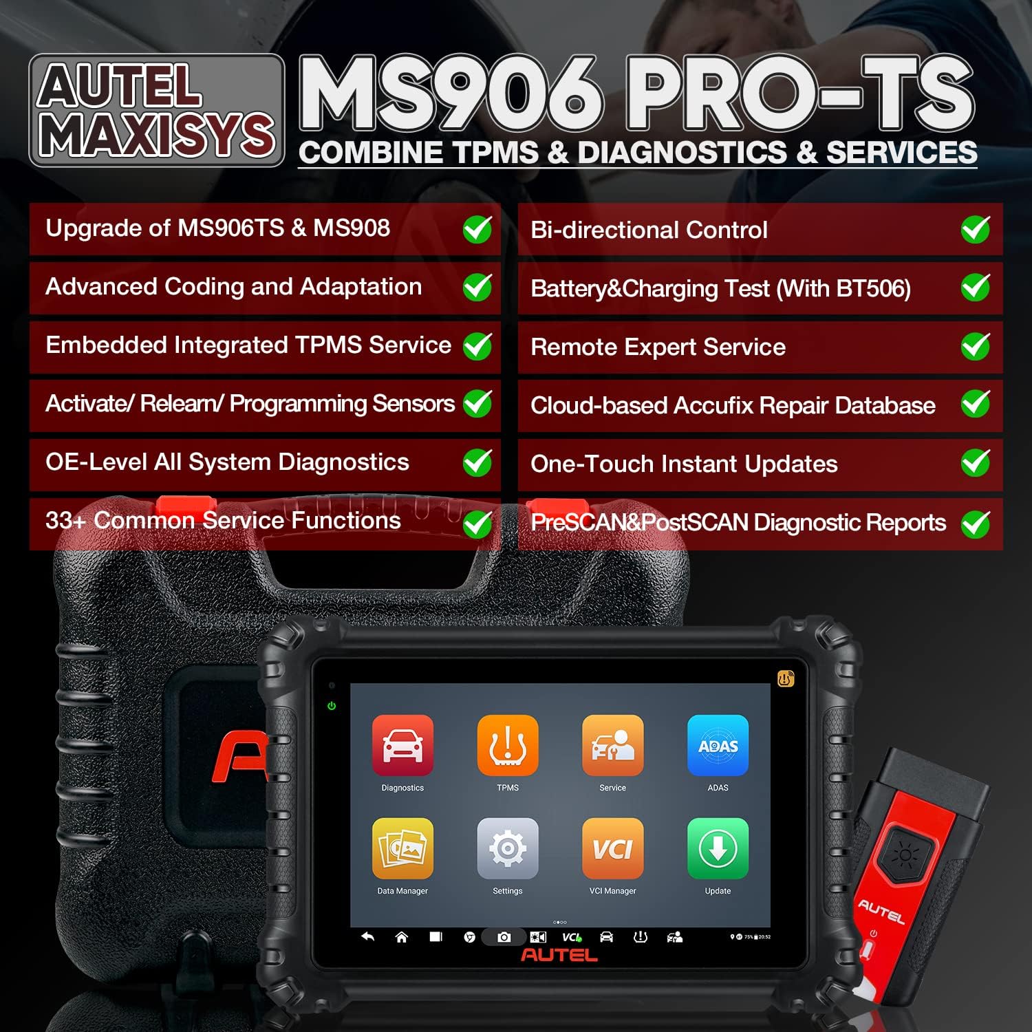 Diagnostic Scanner Tool with All Systems & TPMS Function A7