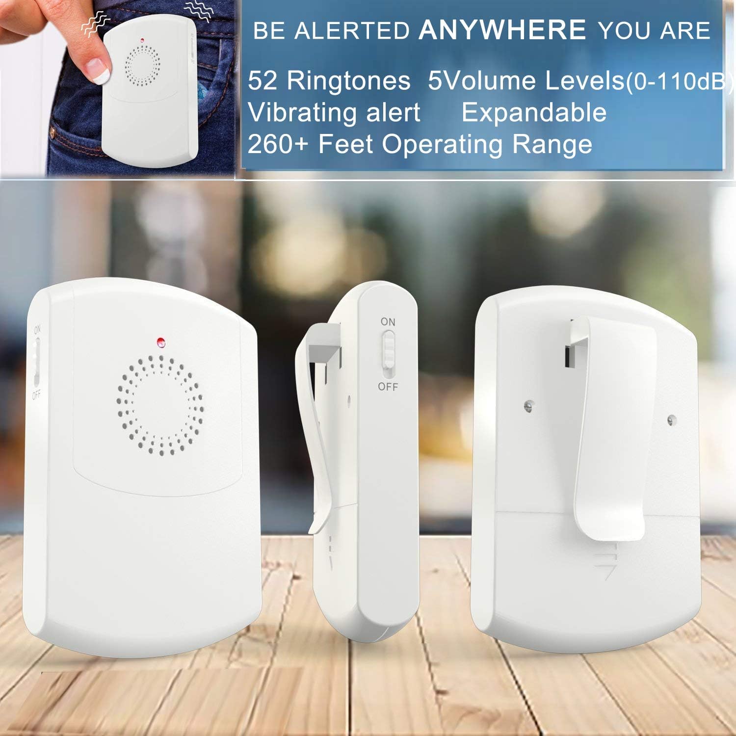 Motion Sensor Alert System for Elderly Fall Prevention 3 Receivers 2 Monitors k7