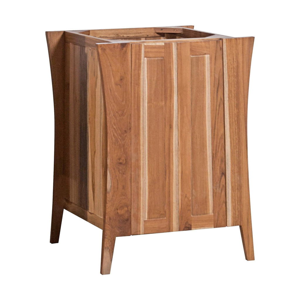 Decoteak CT-BT-24-1 Curvature 24x22 Free Standing Solid Teak Wood Vanity Cabinet Only EarthyTeak Bathroom Storage Vanity Cabinet
