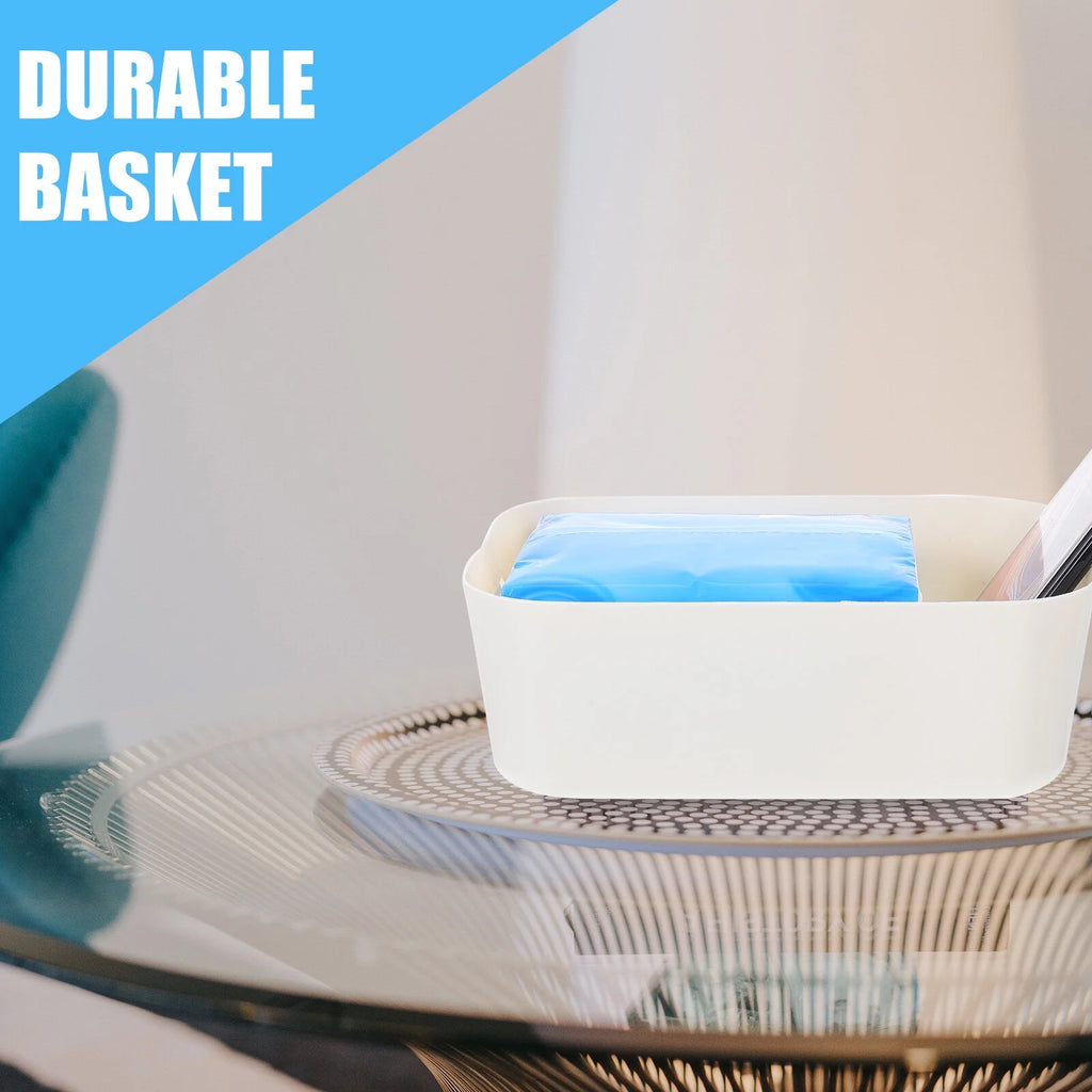 Desktop Storage Box Cubes with Lids White k7