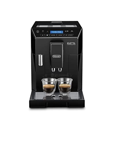 DeLonghi Eletta Fully Automatic Espresso, Cappuccino and Coffee Machine with One Touch LatteCrema System and Milk Drinks Menu (Renewed) 2 cups, (Black, ECAM44660B)