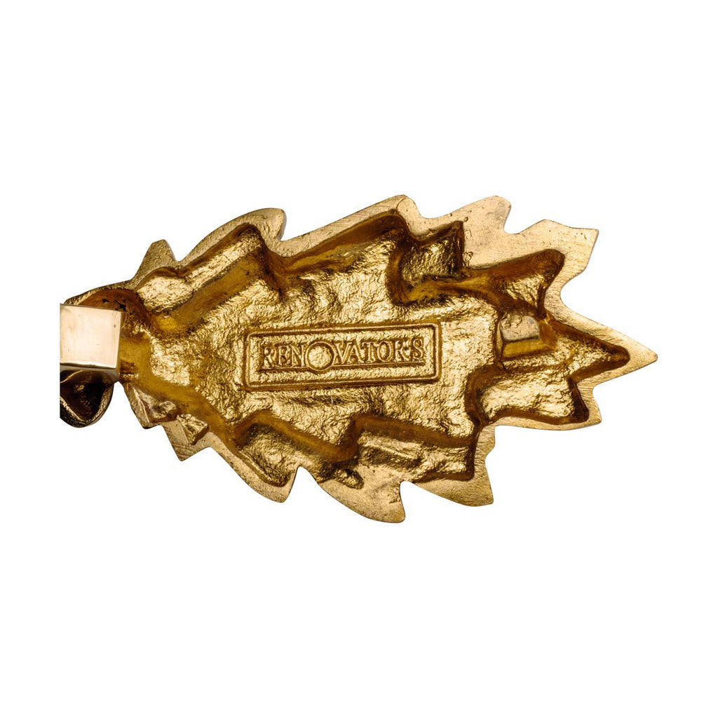 Solid Brass Oak Leaf Door Knocker 6in A7