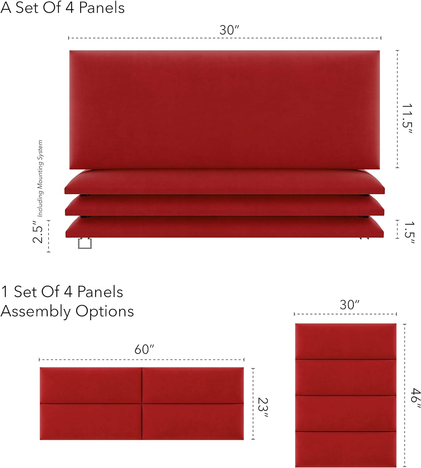 Micro Suede Upholstered Headboard Panels Queen Full Set of 4 k7