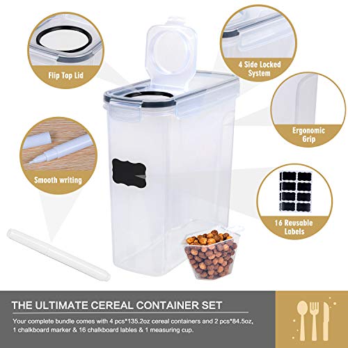 Airtight Cereal Storage Containers 6-Piece Set K7m