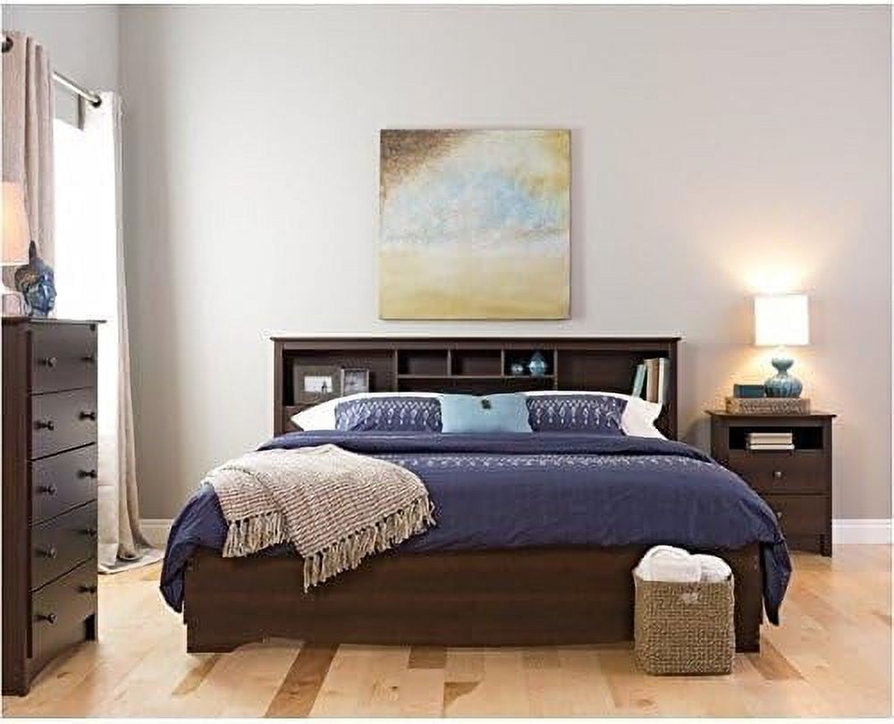 Wood Bookcase Headboard Espresso K7