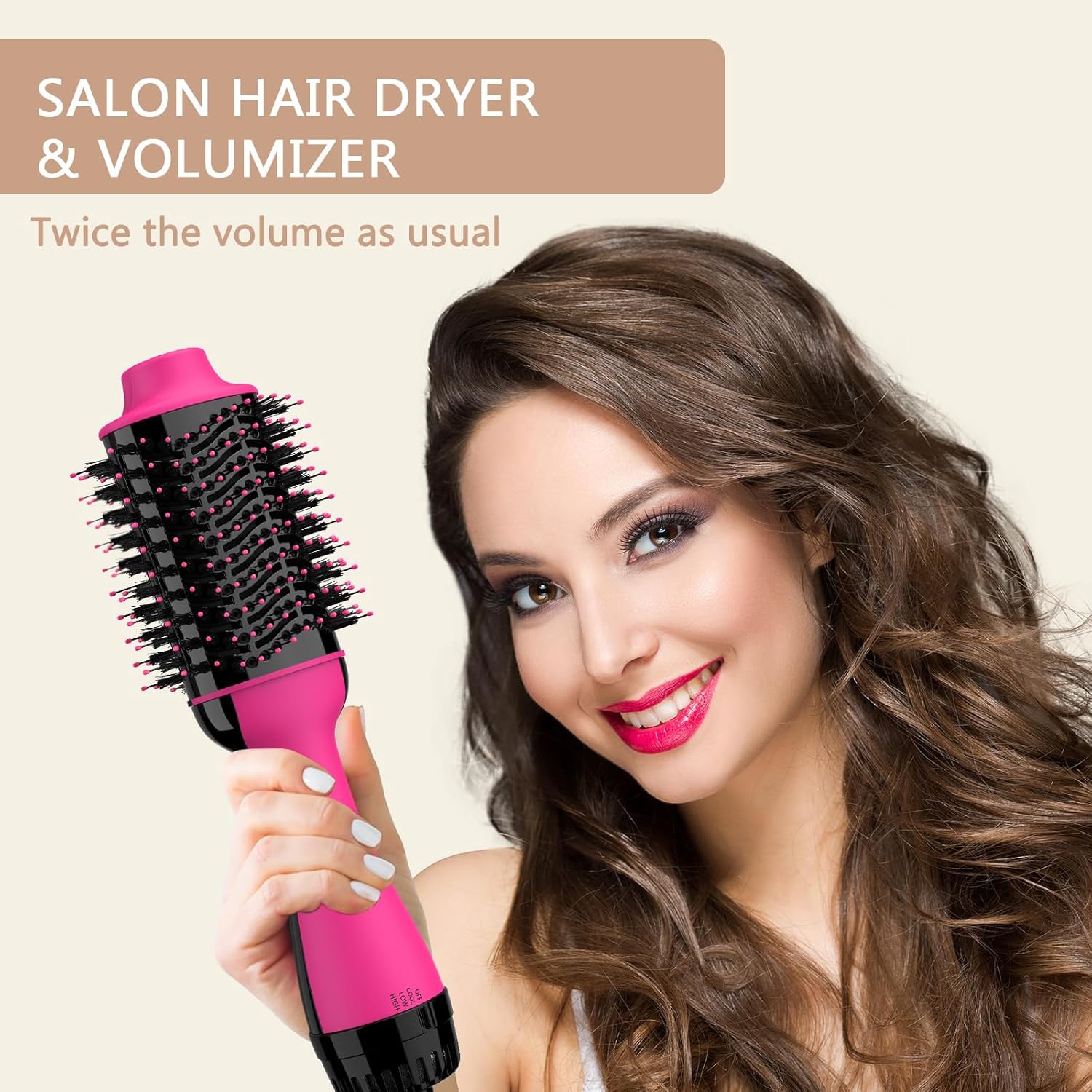 Hair Dryer Brush 4 in 1 Styler with Negative Ion Anti-frizz Ceramic Barrel a7