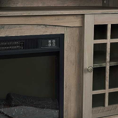 Electric Fireplace TV Stand for TVs up to 65 inch, TV Console with Storage, Espresso q7F