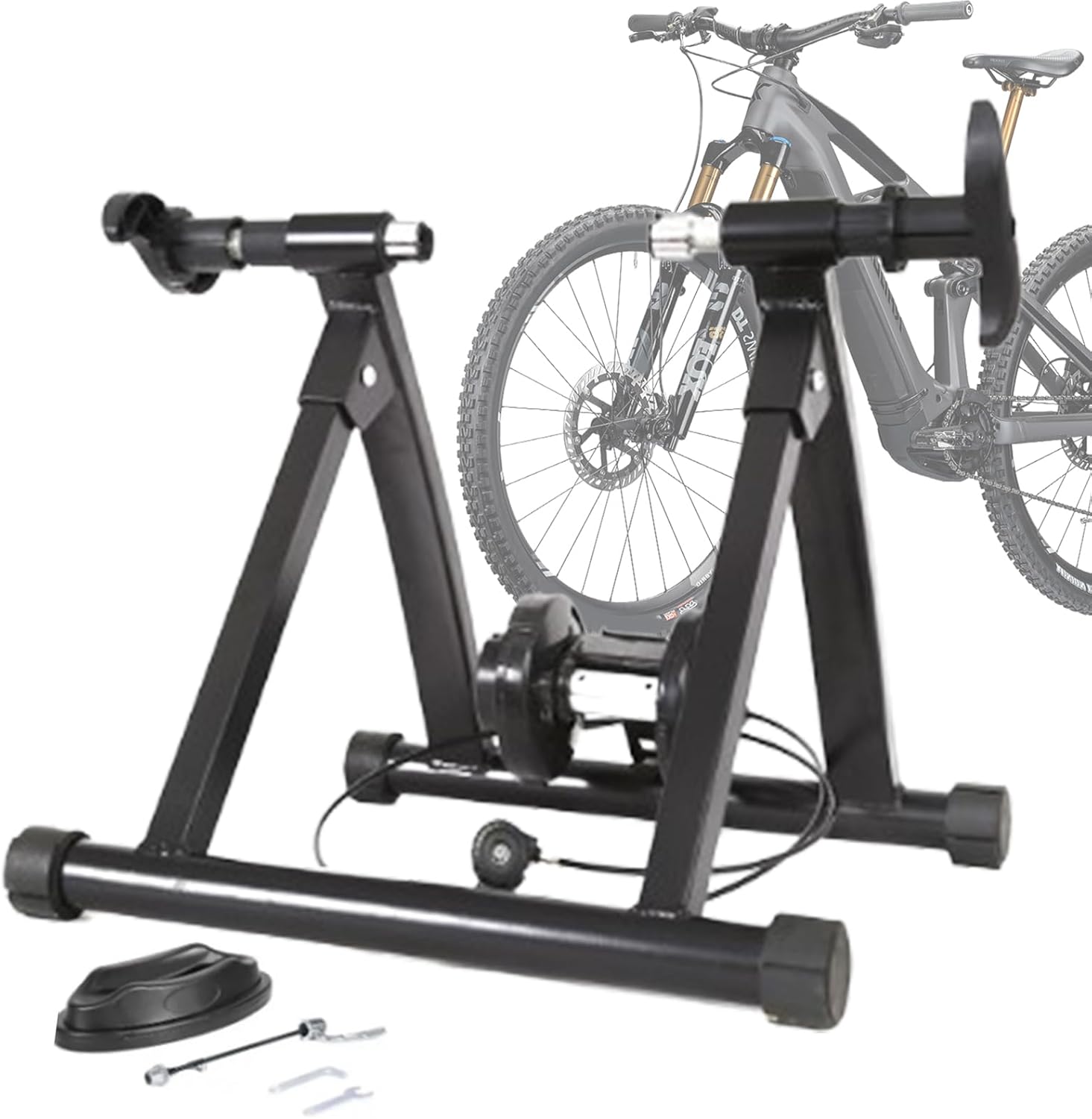 Bike Trainer Stand Indoor Riding Magnetic Silent Portable Folding Black k7