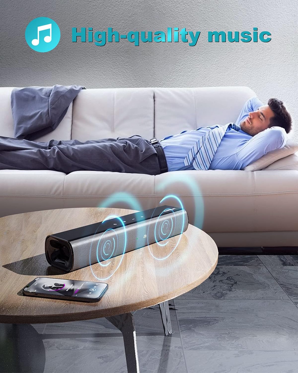 Soundbar for Small TV Bluetooth 5.0 3D Surround K7m