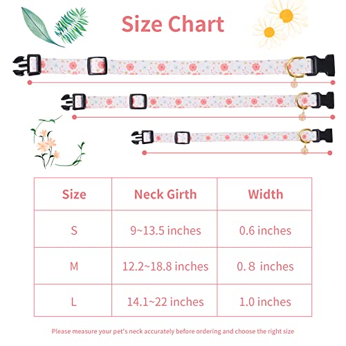 Dog Collar with Pendant for Small Medium Large Dogs White Peach A7