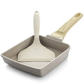 SENSARTE Japanese Omelette Pan, Tamagoyaki Egg Pan, Nonstick Frying Pan with Spatula, Healthy Granite Cookware, PFOS & PFOA Free, 6" x 7" (Grey)