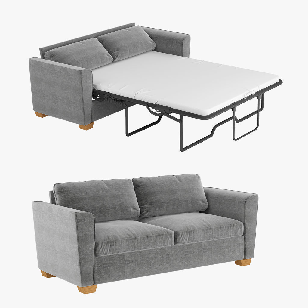 Pull Out Sofa Bed with Foam Mattress, 2-in-1 Sleeper Couch Grey k7