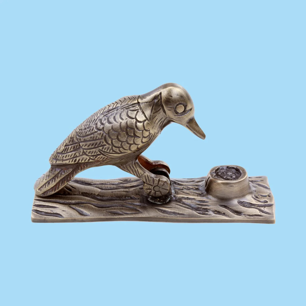 Door Knocker for Front Door 6.5in Antique Brass Woodpecker a7