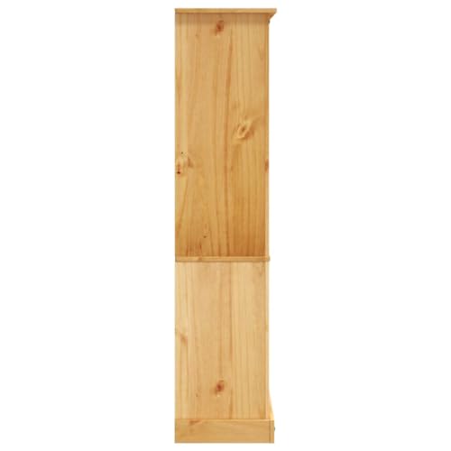 5-Tier Rustic Pinewood Bookcase with Shelves k7m