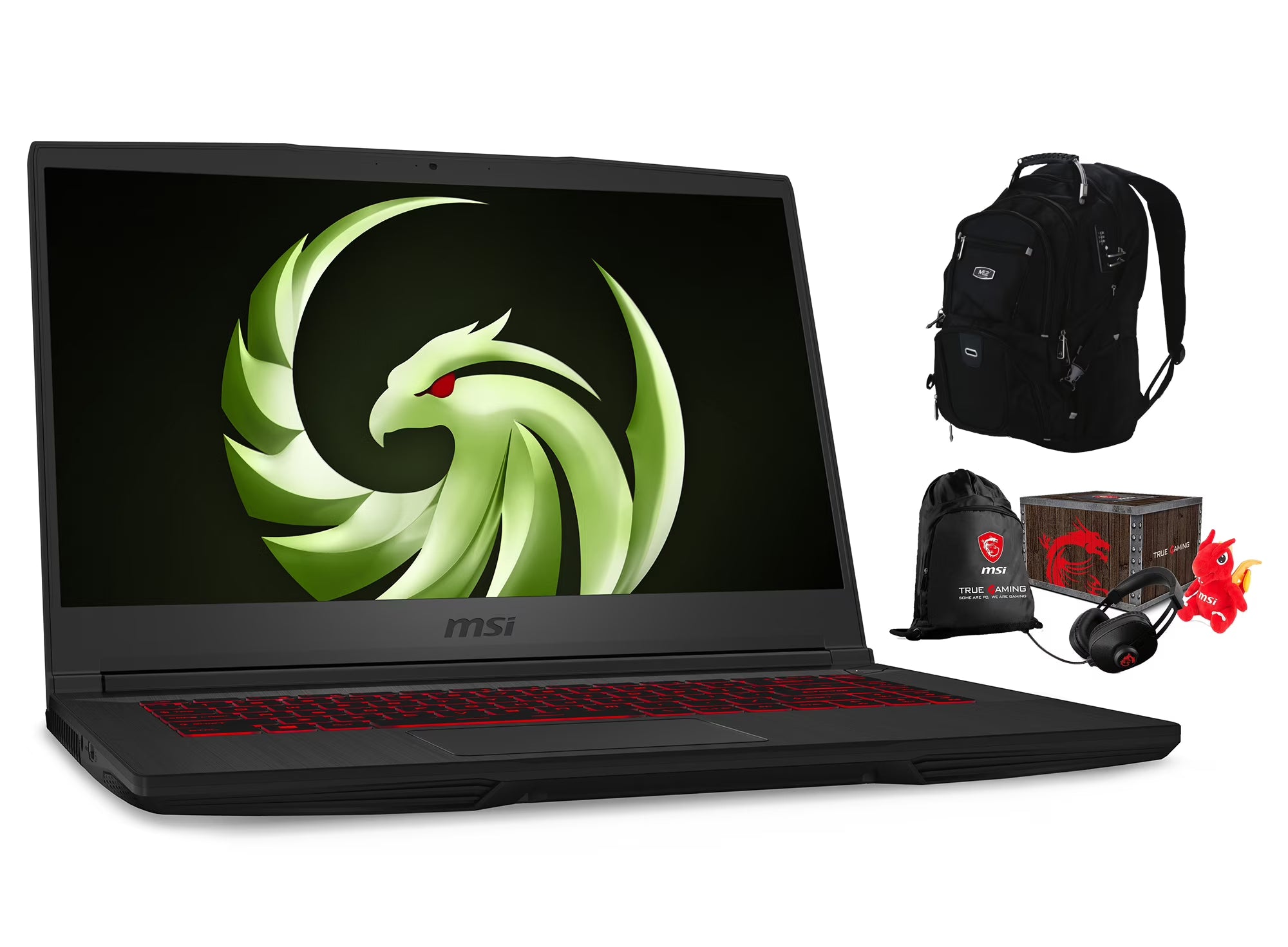 MSI Bravo 15 Gaming and Entertainment Laptop (AMD Ryzen 7 4800H 8-Core, 64GB RAM, 2TB m.2 SATA SSD, 15.6" Full HD (1920x1080), AMD RX5500M, Wifi, Bluetooth, Win 10 Pro) with ME2 Backpack , Loot Box