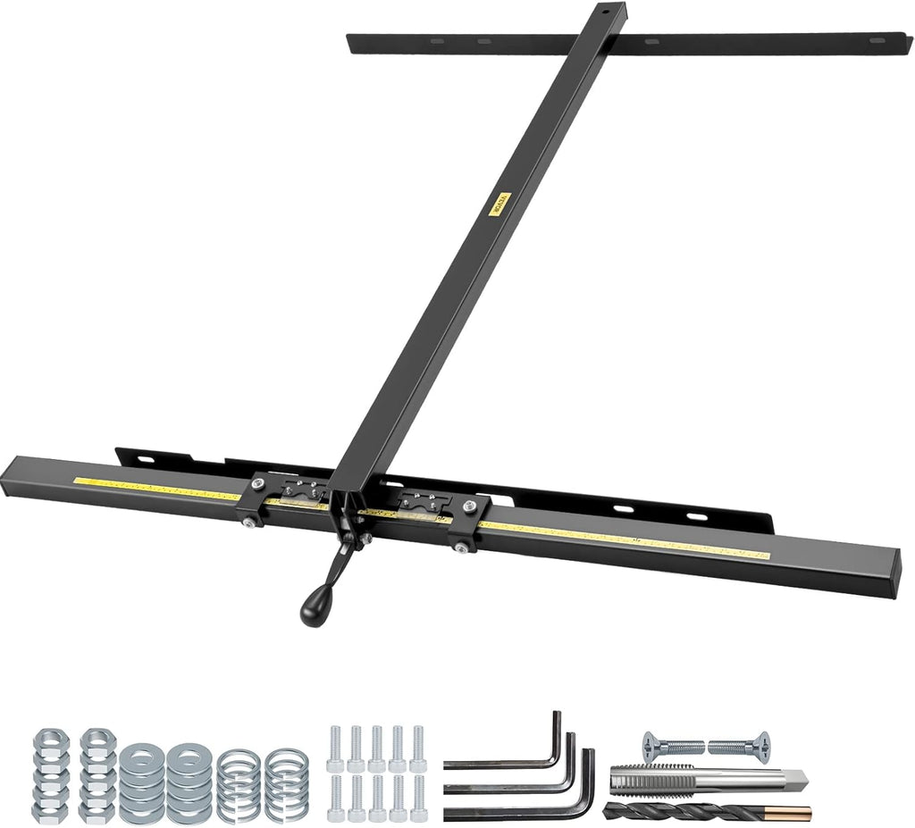 VEVOR Table Saw Fence System, 57×57 Classic Table Saw Fence Rail, Metric/Imperial Scale, Adjustable Hole Saw Fence System, w/Front Guide Bar Table Saw Fence, Tablesaw Fence Slide for Easy Gliding