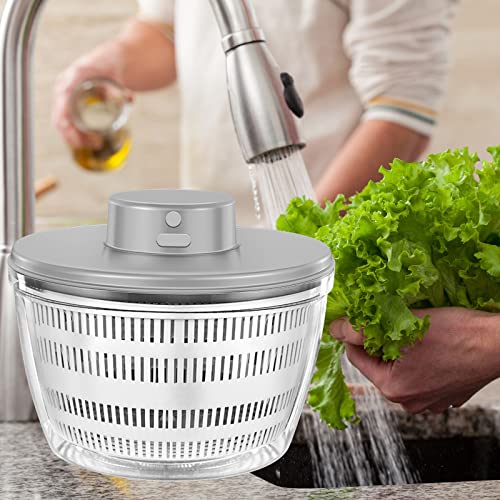 Electric Salad Spinner USB Rechargeable Lettuce Dryer White K7m