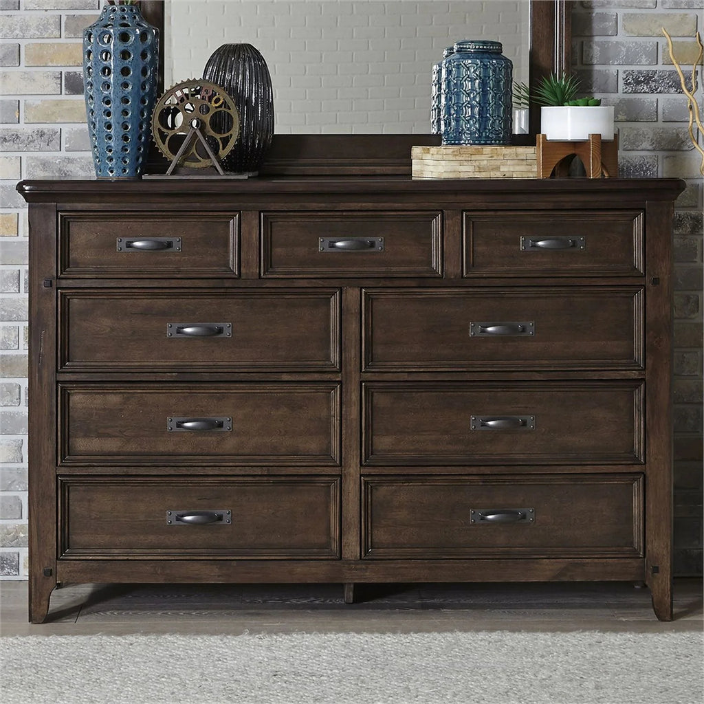 Queen Panel Bedroom Set with 9 Drawer Dresser a7
