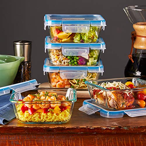 Glass Food Storage Container Set 24-Pc BPA-Free Lids A7k